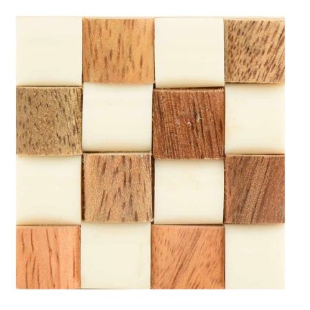 Square Checkerboard Wooden Resin Cabinet Knobs
